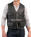 Mens Leather Hunter Waistcoat