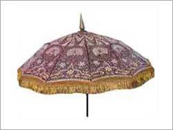Embroidered Wedding Umbrella - Cotton Silk, 6-8 Feet, Burgundy | Hand-Embroidered, Elegant Design, Durable Fabric, Large Size, Weather Protection