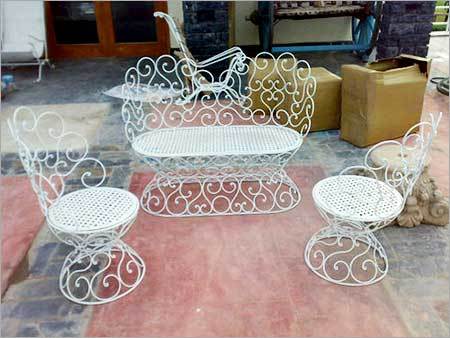 Handicraft Chair - Wrought Iron, Varied Sizes, White | Elegant Design, Durable, Comfortable Seating, Powder Coated Finish