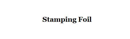Stamping foil