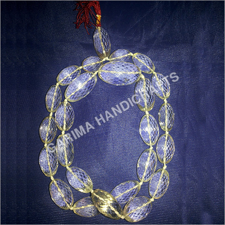 Diamond Cut Crystal Kantha (15-20 mm) (oval bead)