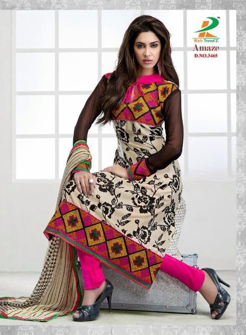 Ladies Semi Stiched Crape Suits