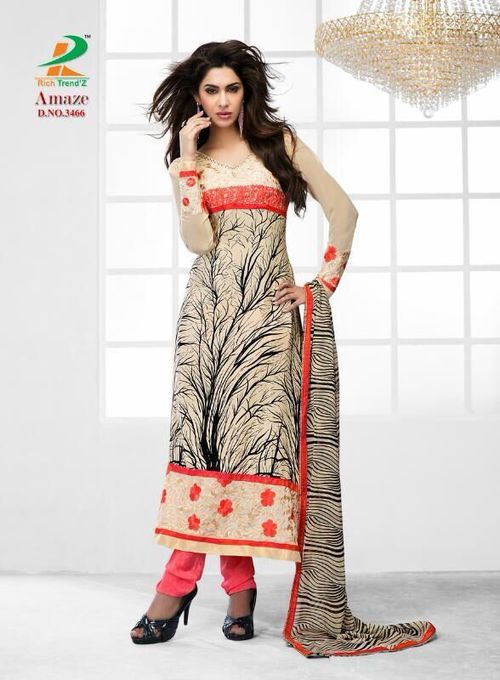 Crape Printed Punjabi Unstiched Suits