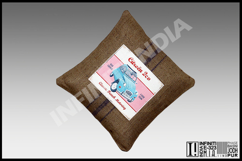 Machine Made Brown Vintage Cushion