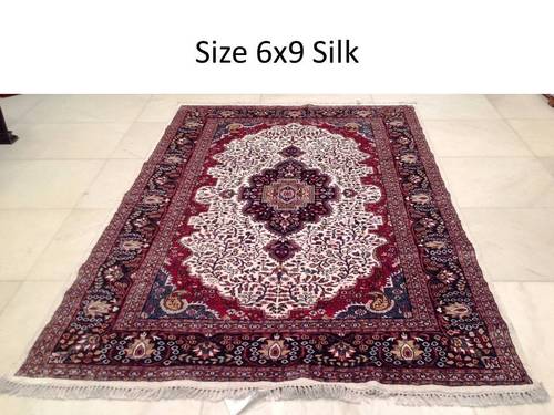 HANDMADE HAND KNOTTED SILK CARPET