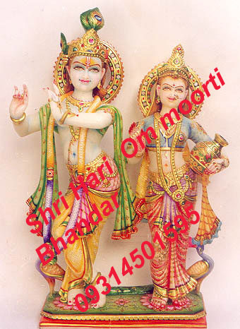 Marble Krishna Radharani Statue