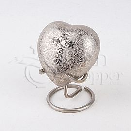 Celtic Cross Metal Heart Token Cremation Urn