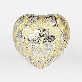Gold Floral Brass Token Heart Cremation Urn