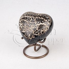 Classic Radiance Brass Metal Heart Token Cremation Urn