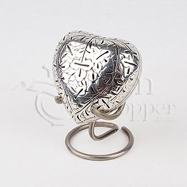 Silver Oak Heart Keepsake urn