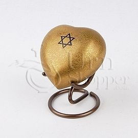 Star of David Heart Cremation Urn