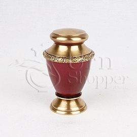Artisan Auburn Brass Token Cremation Urn