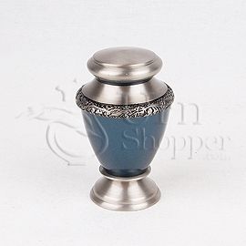 Artisan Indigo Brass Token Cremation Urn