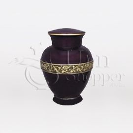 Aubergine Brass Token Cremation Urn