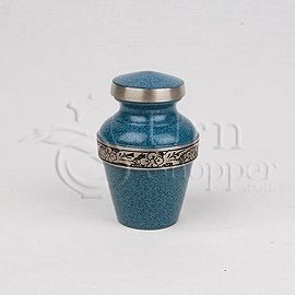 Avalon Series Evening Blue Brass Token Cremation Urn