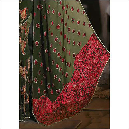 Flower Border Saree