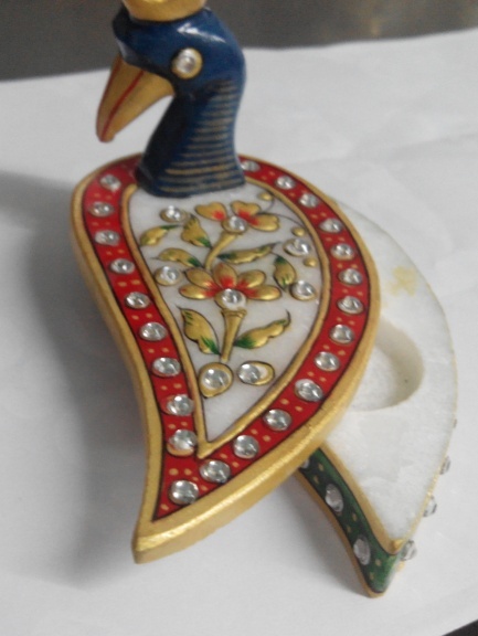 Sindoor Holder - Marble, 3x2x1 Inches, White | Elegant Design, Traditional Style, Polished Finish
