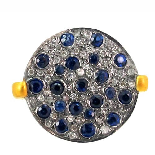 Blue Sapphire Diamond Gold Ring