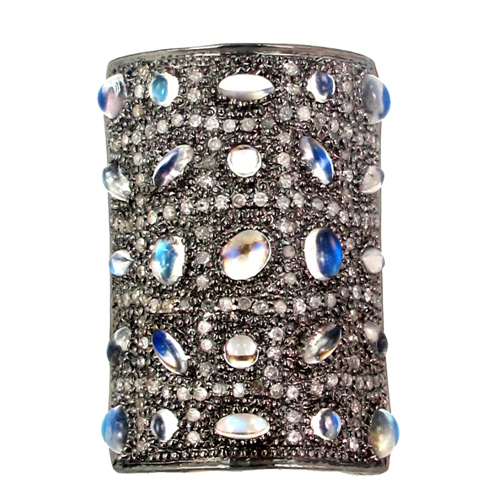 Moonstone Diamond Gold Ring