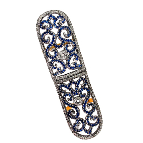 Blue Sapphire Diamond Gold Ring