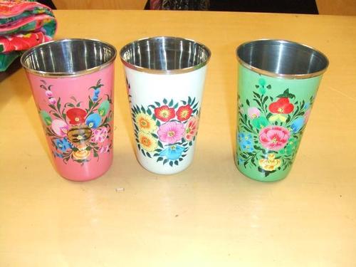 Handpainted Steel Water Glass