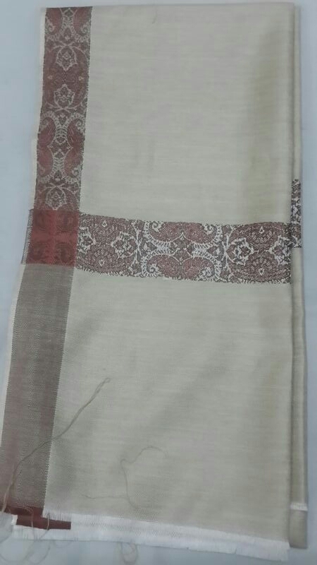 Silvery White Pashmina Shawl