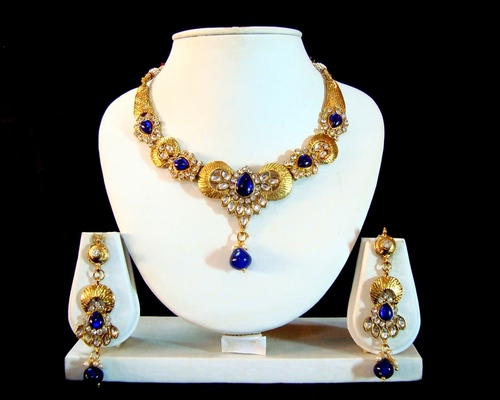 Blue Kundan Necklace Set 212