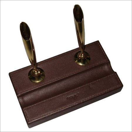 Leather Double Pen Stand