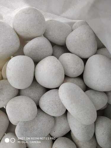 Big Size Milky White Tumbled Pebbles and Marble Round Cobbles Stone