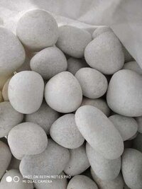 Big Size Milky White Tumbled Pebbles And Marble Round Cobbles Stone - Size: 15mm To 30mm 30mm To 60mm