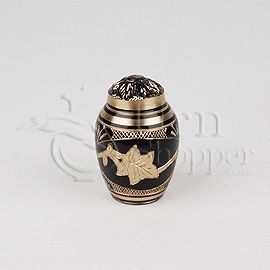 Black Toledo Brass Token Cremation urn