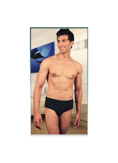 Black Y Front Inner Elastic Brief