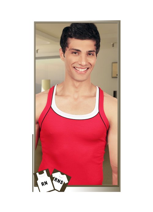 Red And Mixed Mens Gym Vests