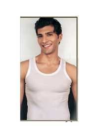 White Mens Ribbed Vests