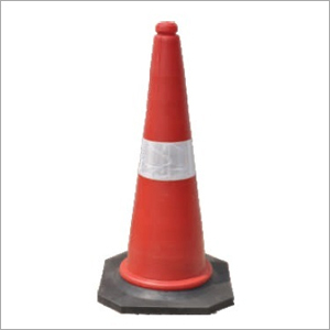 Traffic Cones - Flexible Plastics, 1000 MM Height, 5 KG Weight | UV Stabilized, Reflective Sleeve, Heavy Base for Stability