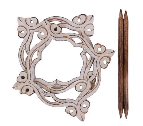 Set of 2 Handcarved Mango Wood Curtain Tie Backs Drape Binds Lovely Home Decor