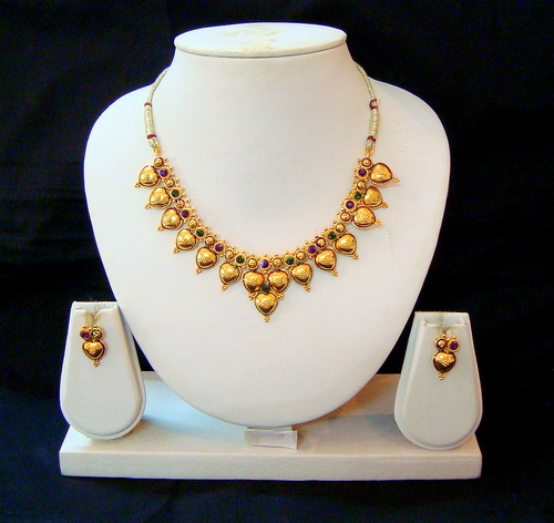 Gold Plated Kundan Necklace Set