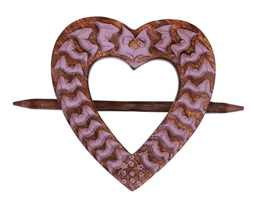 Set of 2 Shabby Chic Mango Wood Heart Shaped Curtain Tie Backs Drape Binds Lovely Home Decor
