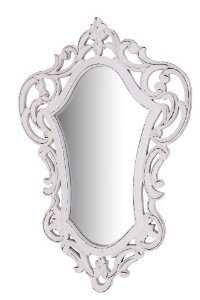 White Shabby Chic Victorian Fairytale Style Inspired Wall Hanging Mirror