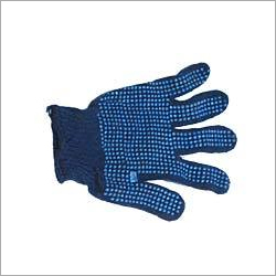 Workman Dotted Hand Gloves - Cotton Fabric, Full Finger, Blue Color | Tear-Resistant, Stylish Knit Wrist for Daily Use