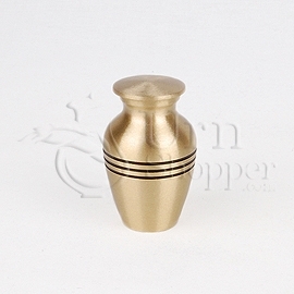 Classic Bronze with Stripes Brass Token Cremation Urn