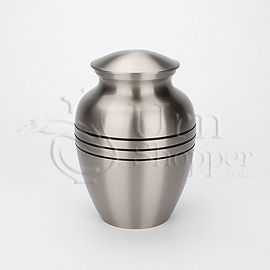 Classic Pewter with Three Stripes keepsake brass Cremation Urn