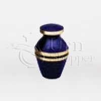 Blue Cobalt Brass Token Cremation Urn