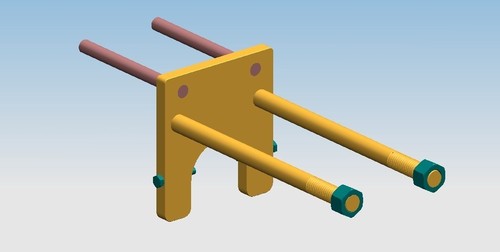 M.S. SQU FLANGE WITH SCREW & NUT