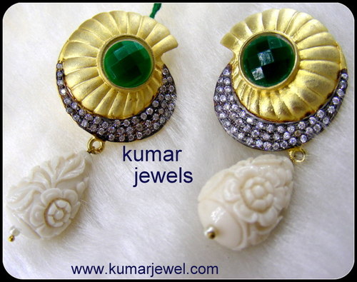 White Carving Drop Earring