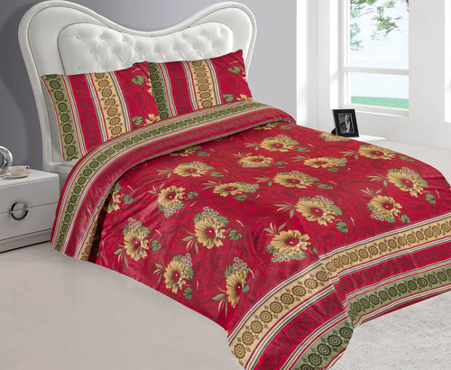 Beautiful Flower Print Double Bedsheet - Cotton 220x250 cm Grey, Floral Pattern, Soft Comfort, Fancy Pack
