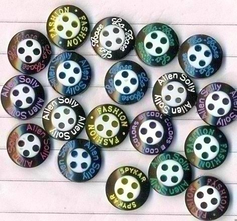 Fancy Garment Buttons - Customizable Size, Multicolor Round Design | 4 Holes, Printed Technique