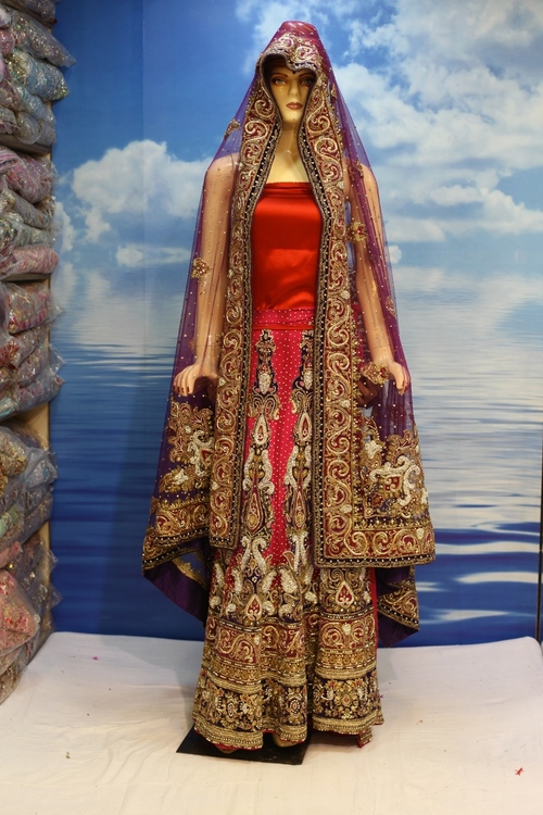 Lehenga - Silk Net, 55 Inches, Red | Hand Embroidery, Stone & Zari Work, Elegant Design, Comfortable Fit