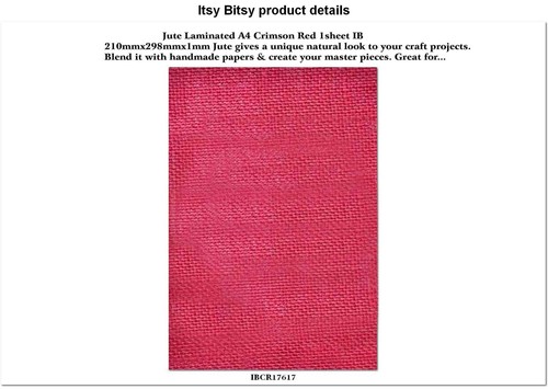 Jute Laminated A4 Crimson Red Sheet