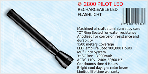 Mr. Light 2800 Pilot Rechargeable LED Torch